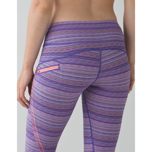 LULULEMON Athletica Run Top Speed Crop Leggings Pants Space Dye Twist Size 4 - Picture 11 of 16